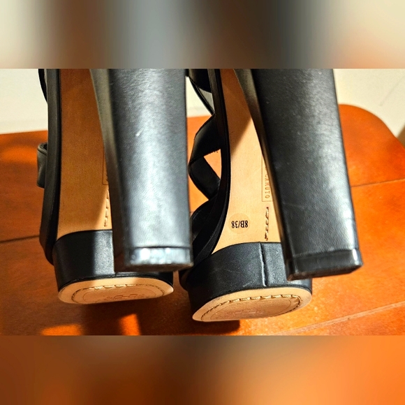 Vince Camuto Women's Cantara Platform Wedges Leather Sandal Black Size 8 - Picture 3 of 8